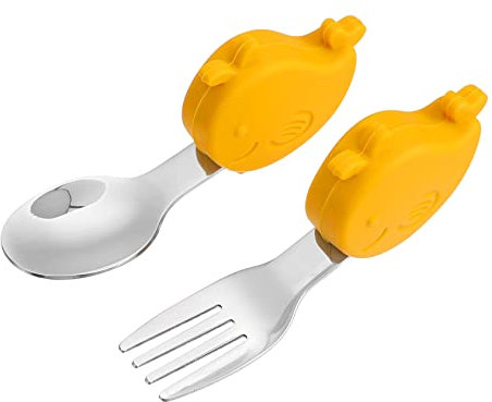 CHICAMPERA 1Ensemble Set De Vaisselle Créative Pour Ustensiles Dérapants Cuillère Et Fourchette Pour Apprentissage De Alimentation Modèle Baleine Dès