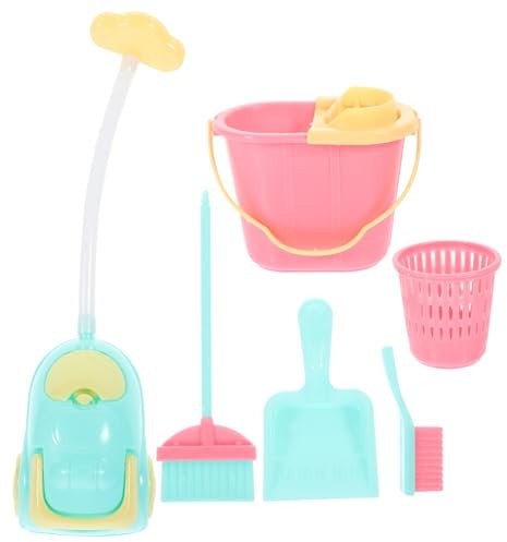 SUPVOX 1set Miniature Cleaning Tool Kit for Dollhouse Pretend Play Doll Accessories for Housekeeping Role Play Realistic Cleaning Supplies for Boys and Girls