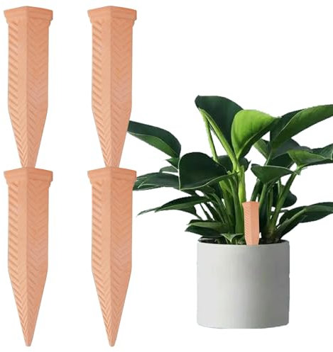 zjhukfmc Dispositivi per Irrigazione Piante | Dispositivi per Irrigazione Piante Domestiche,4 Pezzi a Goccia in Terracotta per Piante da Interno Serra e Aiuole da Giardino
