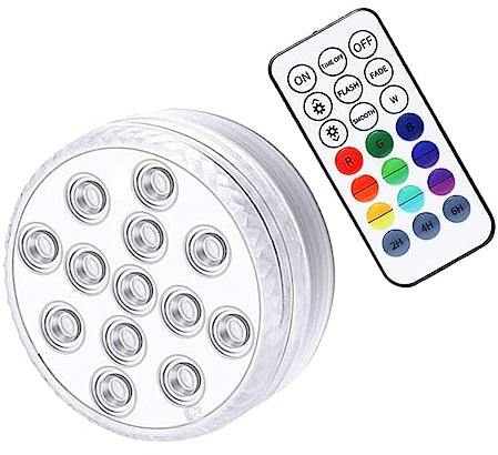 ibasenice Teilige wasserdichte LED Tauchlampe mit Fernbedienung Magnetischem Saugnapf und Farbwechsel Schwimmendes Unterwasserlicht für Pool Badewanne Partydekoration Batteriebetrieben