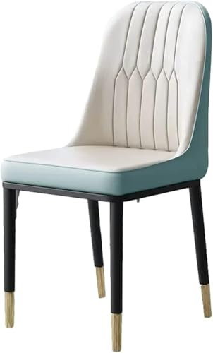 Generisch Moderne Esszimmerstühle mit Lederpolsterung, Schreibtischstuhl for Küche und Wohnzimmer mit Metallbeinen, 2er-Set(Milanese)