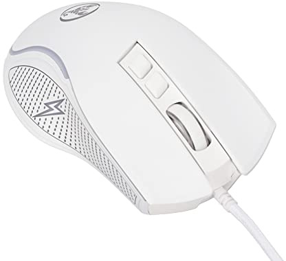 Marhynchus Mechanische Kabelgebundene Gaming-Maus, RGB-ergonomische Computermaus mit 3600 DPI, 4 Einstellbaren DPI-Stufen für PC-Laptop-Gaming-Enthusiasten (White)