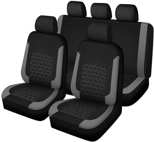 LOPAMCGH Auto Sitzbezüge für Hyundai i20 i-20 I20 N, Vorne Hinten Schonbezüge, Allwetter Atmungsaktiv Verschleißfest Autositzbezüge, Leicht zu Montieren, Innenraum Zubehör,C Grey