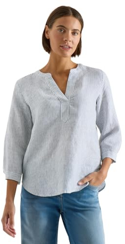 Cecil 3/4-Arm Bluse mit Split Neck aus Leinen just Khaki S