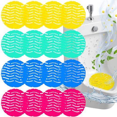 Pastilles pour Urinoir, 16Pcs Pastilles Désodorisantes avec Parfum | Protection Anti-Éclaboussures et Anti-Odeurs, Éliminent les Mauvaises Odeurs pour Hôtel, Salle de Bains 4 Parfum