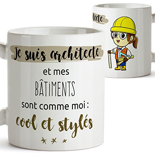 Tasse pour Une Architecte - Mes bâtiments sont comme Moi : Cool et stylés - Mug/Tasse pour Les métiers/Professions. Cadeaux pour Les architectes