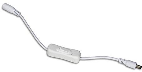 Vetrineinrete® Interruttore On Off per strip led connettore jack 5 mm da maschio a femmina 12v 24v pulsante striscia led a bilanciere per accedere e spegnere led (bianco) C41