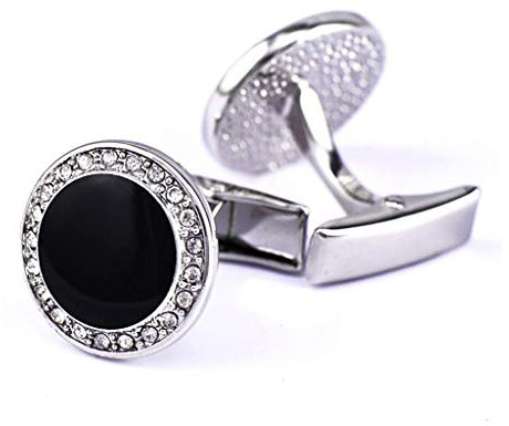 S&W SHLAX&WING Rundschreiben Elegant Style Manschettenknopf Herren Manschettenknöpfe Blau Silber Glänzend