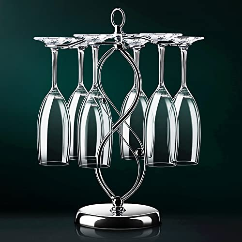 TENINE Porte-Verre à Vin Rouge, Verres à Pied étagère 6 Stockage de de Verre de vin Autoportant de Support de Stemware, Affichage Accrochant d'organisateur de Tasse Porte-Verre à Vin (8 Modèle)