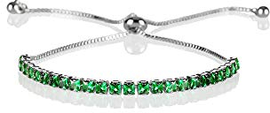 ZAVANA Verstellbare Armbänder für Damen. Damenarmbänder mit klaren und farbigen Zirkonia-Steinen. Feines Gold- oder Silberarmband für Frauen mit verstellbarem Perlenverschluss.