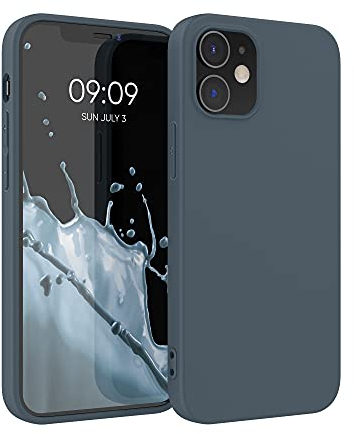 kwmobile Housse Compatible avec Apple iPhone 12 / iPhone 12 Pro Coque - Housse de téléphone Protection Souple en Silicone - Ardoise foncée