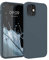 kwmobile Housse Compatible avec Apple iPhone 12 / iPhone 12 Pro Coque - Housse de téléphone Protection Souple en Silicone - Ardoise foncée