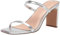 The Drop Damen Avery Square Toe Two Strap High Heeled Sandalen - Silber - Gr. 38.5 EU