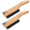 Oumuik Lot de 2 brosses métalliques avec manche en bois, brosse métallique pour enlever la rouille