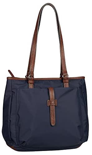 TOM TAILOR Reva Damen Shopper Umhängetasche Reißverschluss Mittelgroß Blau