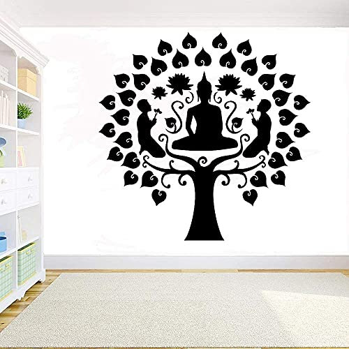 Badezimmer Wandtattoo Zitate, Wandtattoo Kunst, Buddha-Baum, Buddhistischer Meditationsbaum 57X57 Cm