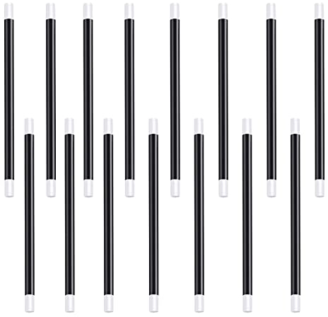 15 Pièce Baguettes de Magicien, Magicien Noir et Blanc Bâtons, Party Wand Jouet Joke Enfants Magique Prop Fun Baguette Magique en Plastique Noir, pour Assistant Sorcière Costume, Fournitures de Fête