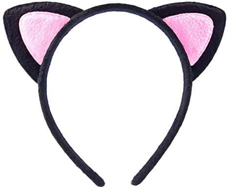Anawakia Cerchietto per capelli con orecchie di gatto per bambini, colore rosa e nero