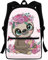 HUIACONG Jungen Rucksack Mädchen Schultasche Kinder Daypack Erwachsene Rucksack, Faultier Blume pink, M