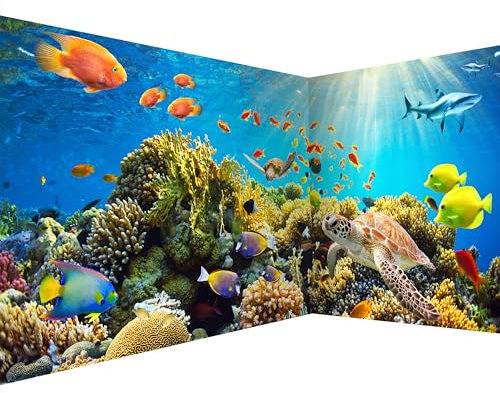 murando - Papier peint panoramique nature 550x250 cm - Revêtement mural décoration pour chambre salon cuisine - Design unique et moderne - Vert turquoise bleu - b-A-0002-a-b