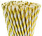 WedDecor Compostable Paper Straws – Durable, Non-Soggy, Food-Safe – Striped, Multi-Layered for Long-Lasting Use – Perfect for Juice, Coffee, Party & Events, Gold & White, 1000pcs