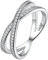 Suplight Ring Damen 925 Silber mit Zirkonia Kristallen Verlobungsringe Herren überkreuzt Fingerring Wickelring Größe 59