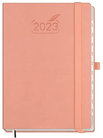 BEZEND Kalender 2023 Buchkalender A5 Hardcover [Rosa] Terminplaner 2023 Wochenplaner mit FSC®-Zertifiziertem 100 gsm Papier | Planer 2023 Terminkalender mit Monatliche Registerkarten