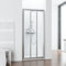 Schulte porte de douche coulissante en niche 100 x 185 cm, alu-argenté, 3 volets coulissants, largeur d'accès 54 cm, verre de sécurité transparent 3 mm, plage de réglage 95.5-100.5 cm