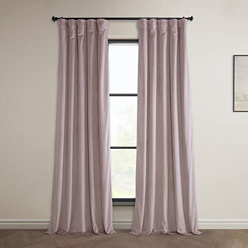 HPD Half Price Drapes Heritage Plush Velvet Curtains 108 Inches Long Room Darkening Curtains for Bedroom & Living Room 50W x 108L, (1 Panel), Mauve | HPD Half Price Drapes Heritage Room Darkening Curtains for Bedroom - Luxury, Lined, Pole Pocket, Back Tab, Hook Belt