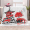Boceoey Decke 220x240 Kuscheldecke Flauschig - Weich Warme Fleecedecke für Bett Couch - Wohndecke als Couchdecke Bettüberwurf Tagesdecke Campingdecke Japanischer Stil Turm