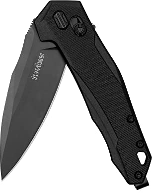 Kershaw Monitor Klappmesser Taschenmesser, 3 Zoll schwarze Klinge mit D2 Stahl, DuraLock Verriegelungsmechanismus, Pocketclip
