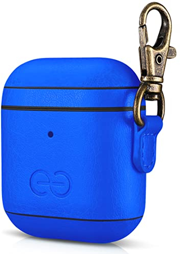 Dreem Om AirPods 1 & 2 Custodia in pelle vegana con clip - Compatibile con auricolari wireless Bluetooth Apple per iPhone - Oceano