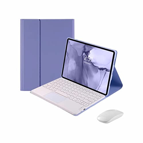 CLALOC Touchpad Teclado Y Ratón para Xiaomi Redmi Pad 10.6Inch 2022, Teclado QWERTY Funda con Ratón Bluetooth Teclado Táctil Desmontable En Color para Redmi Pad 10.6,Púrpura