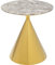 Kare Design Beistelltisch Rita, Gold, 50cm Durchmesser, Couchtisch, Wohnzimmertisch, rund, Kunstmarmor Tischplatte, Edelstahl Fuß, 53x50x50 cm (H/B/T)