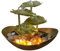 BBTISG Fuente De Agua De Mesa para Interiores con Luces, 4 Niveles Fuente De Escritorio Pequeña para Decoración del Hoja De Loto Pequeña Fuente De Cascada De 10 Pulgadas De Alto (Dorado)