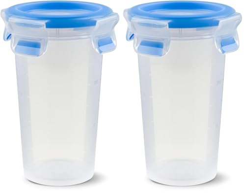Emsa 508551 Clip & Close Frischhaltedosen| 0,35 L Rund| 100% Dicht| Besondere Frische-Dichtung | 100% Hygienisch (Packung mit 2)
