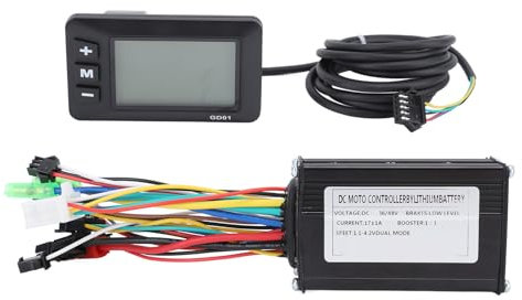 BuyWeek Kit Controller Bici Elettrica, DC 36V 48V 250W 350W Controller Motore in Alluminio Centralina Bici Elettrica con GD01 Display