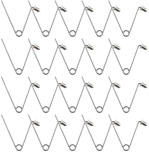 INCREWAY Zeltstangen-Clips, 20 Stück, Kajak-Paddel-Feder-Clips, Karbonstahl, Zeltstange, Druckknopf-Federklemmen für Camping, Kajak, Paddel, Zeltstange, 6 mm Knopf