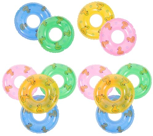 MOLUCKFU 12stücke Mini Schwimmringe Bunten Farben Aufblasbare Dekoration Für Miniatur-gärten Partys Und Kinderzimmer Für Kreative -projekte