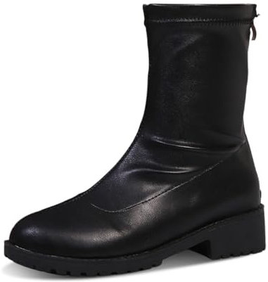 Stivali Biker Donna Stivali Donna Estivi Traforati Pianta Larga Womens Boot Stivali Texani Donna Bianchi Stivali Biker Donna Stivaletti Donna con Tacco Largo Texani Donna di