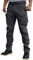 WINKEEY Pantalon Tactique Homme Pantalon de Travail Militaire Randonnée Imperméable Coupe-Vent 8 Poches, Noir XL