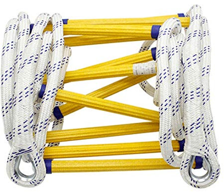 Rope Ladder,Home Safety Ladder Fire Escape Ladder (2-17 Story) Hanging Emergency Escape Rope with Hooks/Onecolor/50M/164Ft