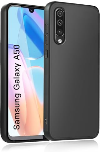 wsiiroon Handyhülle für Samsung Galaxy A50 Hülle, Stoßfest Kratzfest, Anti-Fingerabdruck, Anti-Rutsch Fallschutz Schutzhülle, Anti-Öl, Unterstützt kabelloses Laden für Samsung A50 Case (Schwarz)