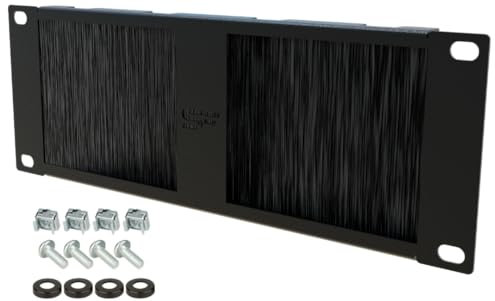 Stalflex Kabeldurchführung mit Bürstenleiste 2U 10 Zoll - Serverschrank Montieren Hergestellt aus Hochbelastbarem Metall - Für Netzwerkschrank und Kabelmanagement