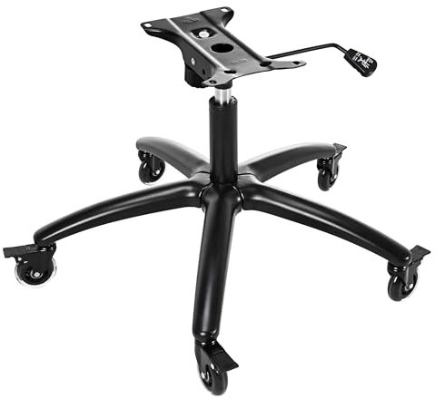 Frassie 28 Inch Office Gaming Chair Metal Base Set Replacement Part, Wide Chair Legs with Bottom Plate Stand Cylinder, 5 Wheels with Brake