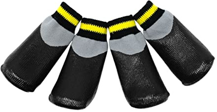Toddmomy Hundesocken Wärme Hundeschuhe Booties Regenfest - Größe 1 Schwarz 4 Stück/Paket