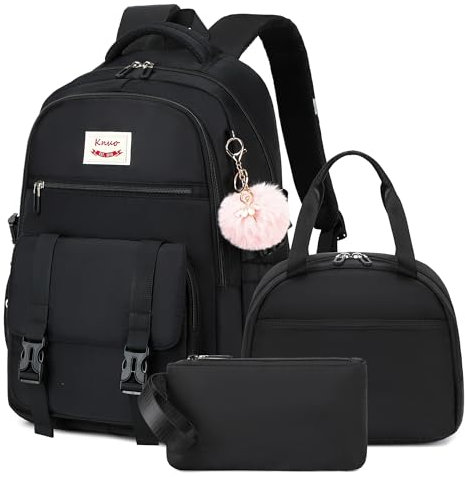 Schulrucksack für Mädchen und Frauen, 39,6 cm (15,6 Zoll), Laptop-Rucksäcke, College, Büchertasche, niedlich, für Kinder, Grundschule, Mittelschule, Schultasche mit Lunchbox-Set für Teenager