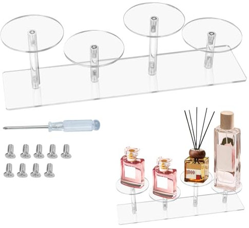 Expositor Metacrilato, Transparente Soporte de Exhibición de Acrílico Expositor Perfumes Transparente Vitrina Expositora Vitrina para Perfumes para Colecciones Magdalenas Perfumes Cupcakes, 1 Piezas