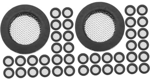 Housoutil 2 Ensembles Joint De Tuyau Raccord De Tuyau D'arrivée Avec Crépine Pulvérisateur Pompe Drain Submersible Rondelles De Tuyau D'arrosage Fontaine Buse Fil D'acier Black 60 Pièces * 2