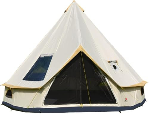GYDUHYE 10 Personen Jurte Zelt Luxus Camping Glockenzelt Glockenzelt mit Top Herd Plug-in für 4 Jahreszeiten Glamping, Party, Outdoor-Aktivitäten
